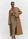 Abrigo Ranch Camel Talla 24 Mujer Mango