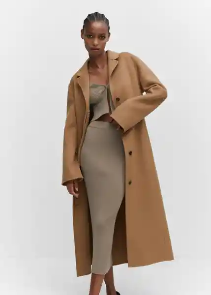 Abrigo Ranch Camel Talla 24 Mujer Mango