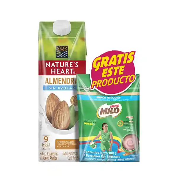 Natures Heart Bebida de Almendra + Milo Alimento en Polvo