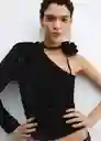 Blusa Adeli Negro Talla M Mujer Mango