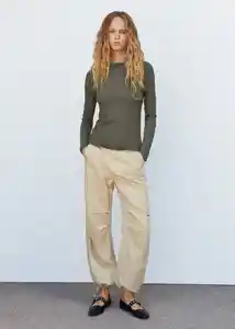 Camiseta Lilobar Khaki Talla S Mujer Mango