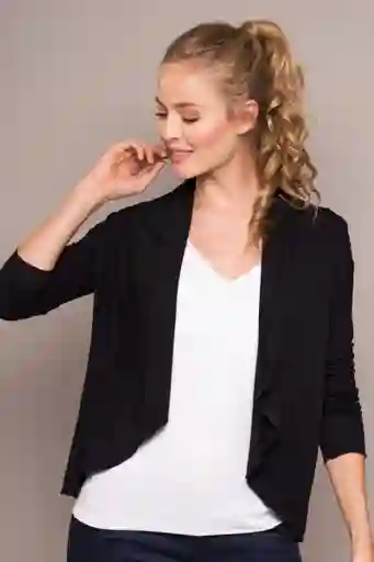 Cárdigan Manga Larga Color Negro Talla S Ragged
