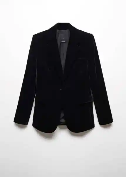 Blazer Americana Combi Negro Talla 25 Mujer Mango