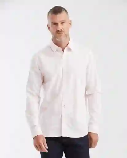 Camisa Linen Manga Larga Rosa Cósmico Claro Talla M Chevignon