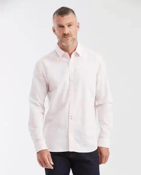 Camisa Linen Manga Larga Rosa Cósmico Claro Talla M Chevignon