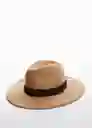 Sombrero Stitch Camel Talla 99 Mujer Mango