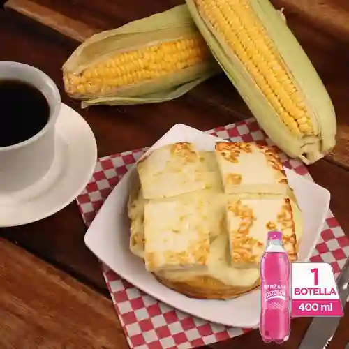 Combo 3 Arepas Gratinadas + Postobón Manzana 400 ml