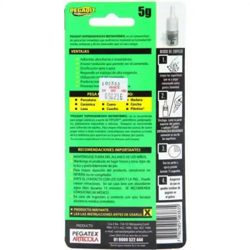 Pegadit Pegante Blister Instantáneo 5 Gr 402909