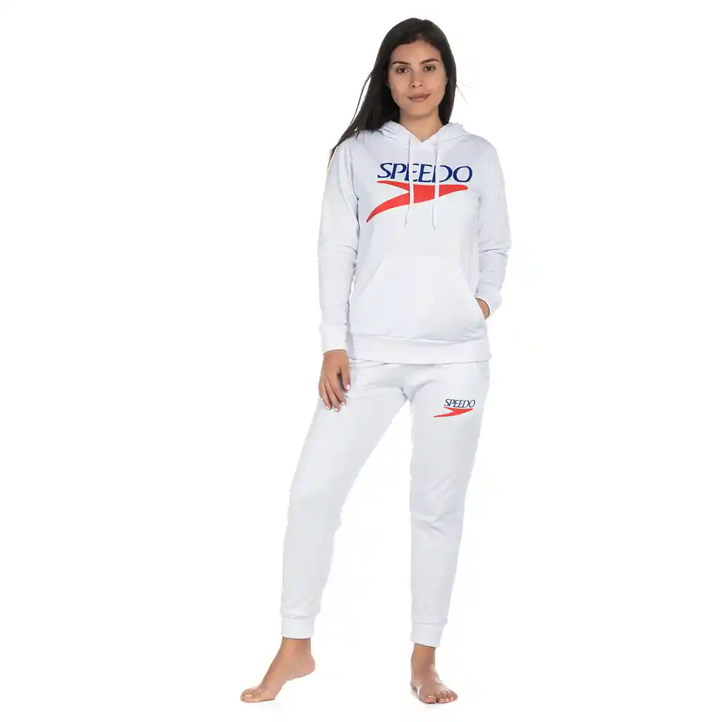 Buzo Hoodie Logo Vintage Femenino Blanco-M