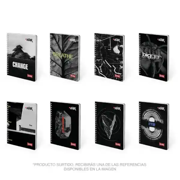 Scribe Cuaderno Inblack Rayado Argollado 80 Hojas