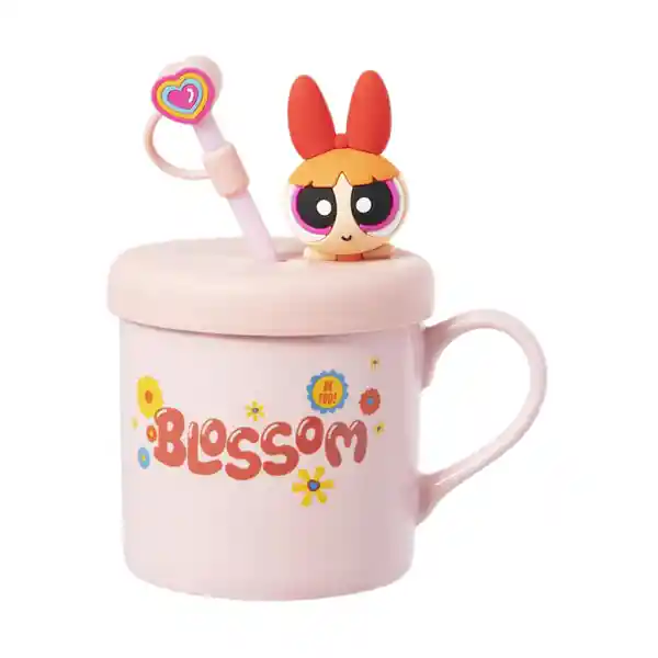 Taza Con Pitillo de Serie Las Chicas Superpoderosas Rosa Miniso