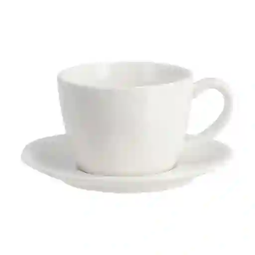 Taza de té Con Plato Porcelana Blanco 200 mL 0001 Casaideas