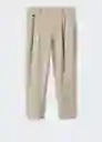 Pantalón Delave Beige Talla 38 Hombre Mango