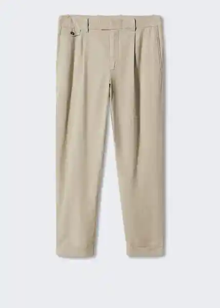 Pantalón Delave Beige Talla 38 Hombre Mango