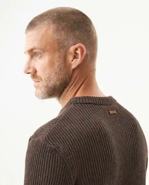 Suéter Mix Masculino Café Cebada Claro Talla L Chevignon