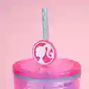 Vaso Plástico Doble Pared Con Pitillo Serie Barbie 775 mL Miniso