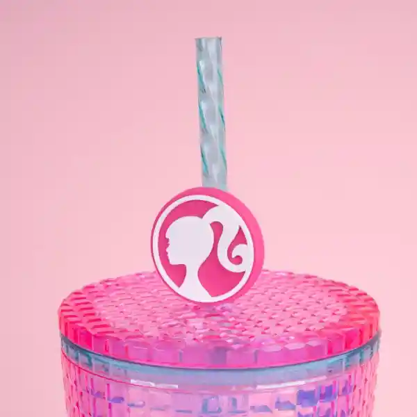Vaso Plástico Doble Pared Con Pitillo Serie Barbie 775 mL Miniso