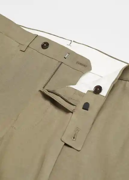 Pantalón Amalfip Khaki Talla 40 Hombre Mango