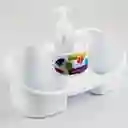 Great Plastic Dispensador de Jabón Soporte Esponjas Blanco