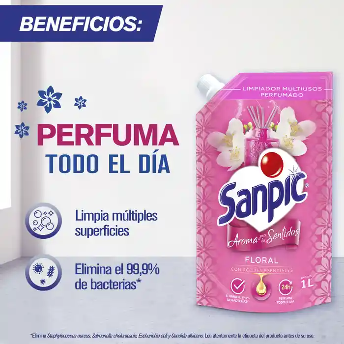 Sanpic Limpia Pisos Aroma para los Sentidos Alegría Rosa - Manzana