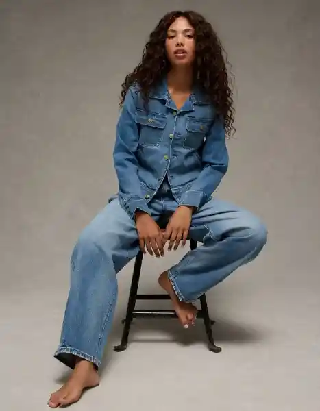 Chaqueta Mujer Azul Talla Small 3703915 American Eagle