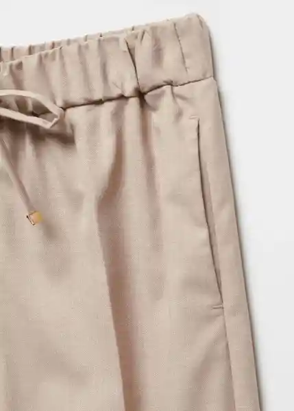 Pantalón Lazy Beige Talla S Mujer Mango