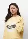 Buzo Sudadera Varsity Amarillo Pastel Talla 22 Teen Niñas Mango