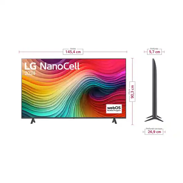 Lg Televisor Nanocell UHD 4K Smart tv 24 65 65NANO80TSA