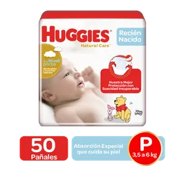 Huggies Pañales Natural Care Recien Nacido Pack x50