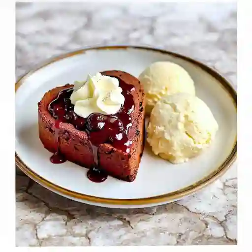 Brownie Melcochudo Con Helado