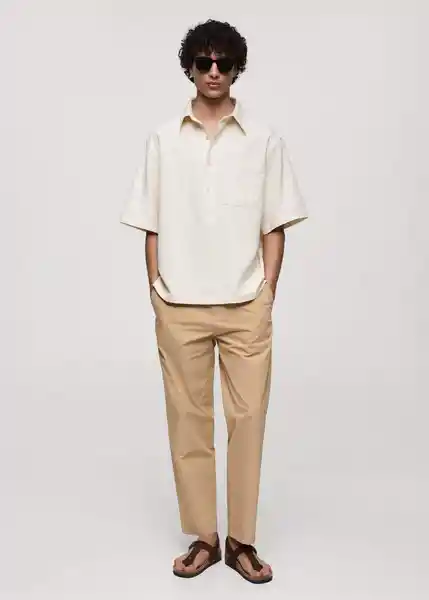 Pantalón Gino Beige Talla 42 Hombre Mango