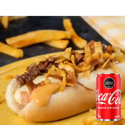 Combo Perro Caliente de la Casa +Cocacola Orig 235 ml