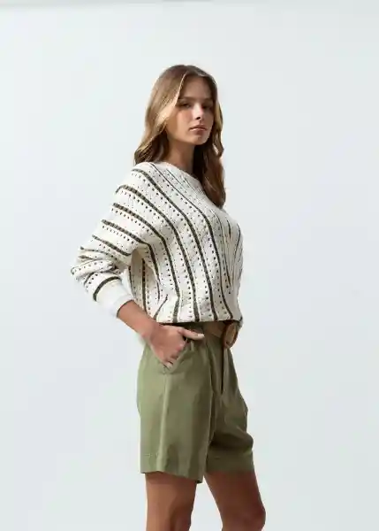 Suéter Tejido Mujer Crudo Abedul S 482G017 Naf Naf