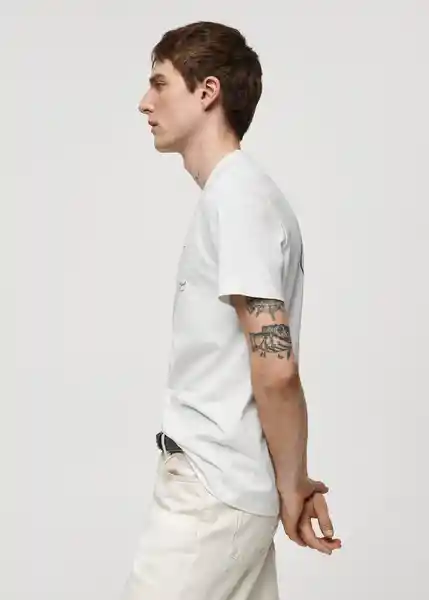 Camiseta Vasew Blanco Talla XXL Hombre Mango