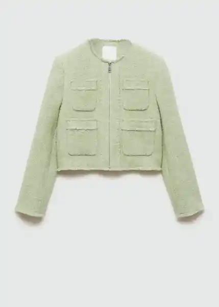 Chaqueta Ena Verde Pastel Talla M Mujer Mango