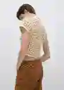 Jersey More Beige Talla L Mujer Mango