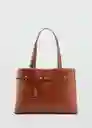Bolso M Dahlia Cuero Talla 99 Mujer Mango