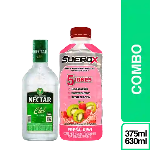 Combo Aguardiente Néctar Sin Azúcar 375 mL + Suerox Fresa Kiwi