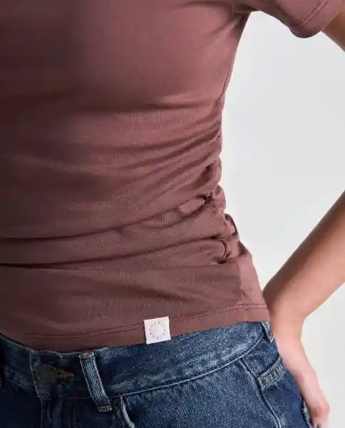 Camiseta Mujer Café Talla S 609G006_CAF191430 Americanino