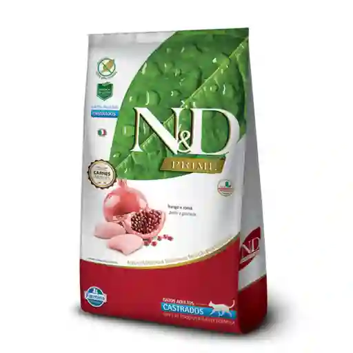 N&D Prime Alimento para Gatos Adultos Castrados Pollo y Granada