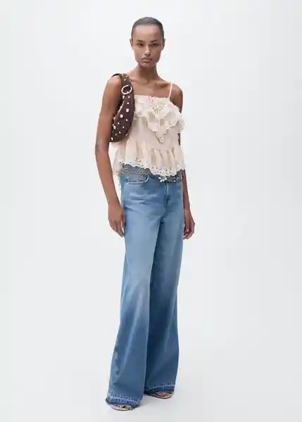 Top Carino Rosa Pastel Talla S Mujer Mango