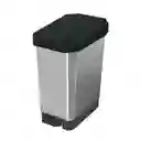 Estra Papelera Pedal Metalizada Negra