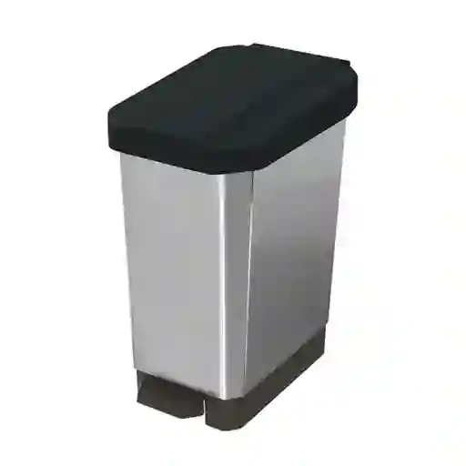 Estra Papelera Pedal Metalizada Negra