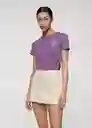 Camiseta Petra Morado Talla L Mujer Mango