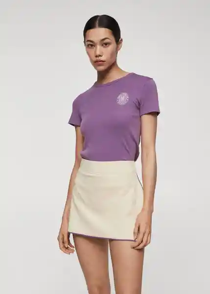 Camiseta Petra Morado Talla L Mujer Mango