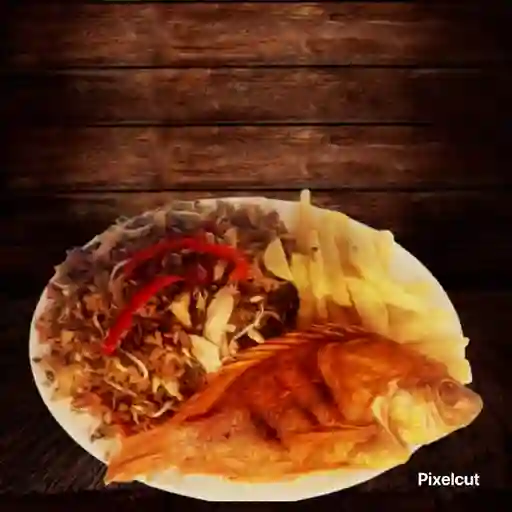 Arroz oriental con mojarra