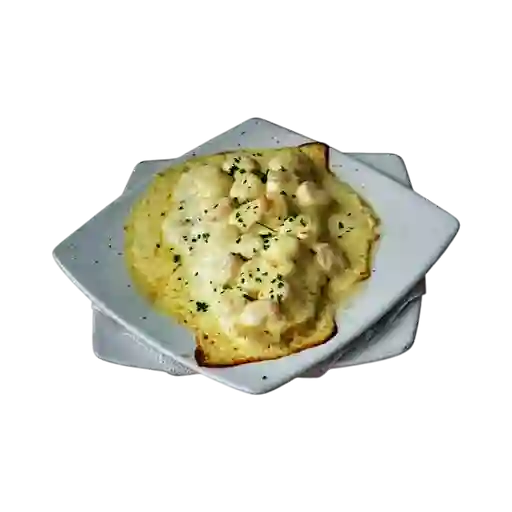 Filete con camarones gratinados