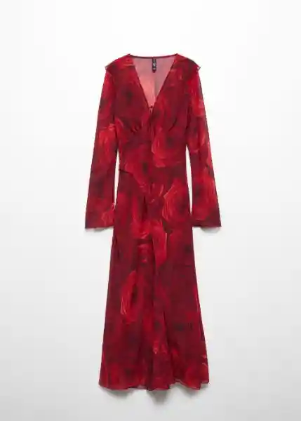 Vestido Roses Rojo Talla XS Mujer Mango