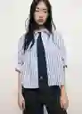 Camisa Gigi Celeste Talla L Mujer Mango