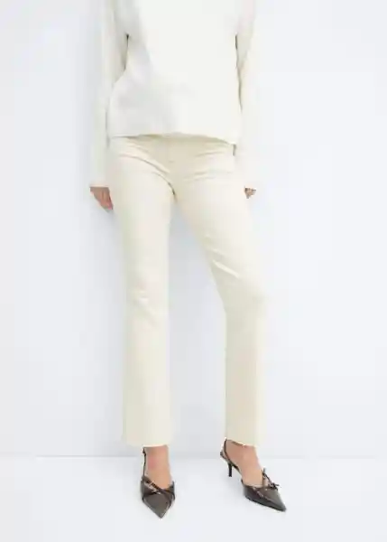 Jean Bootmum Off White Talla 36 Mujer Mango